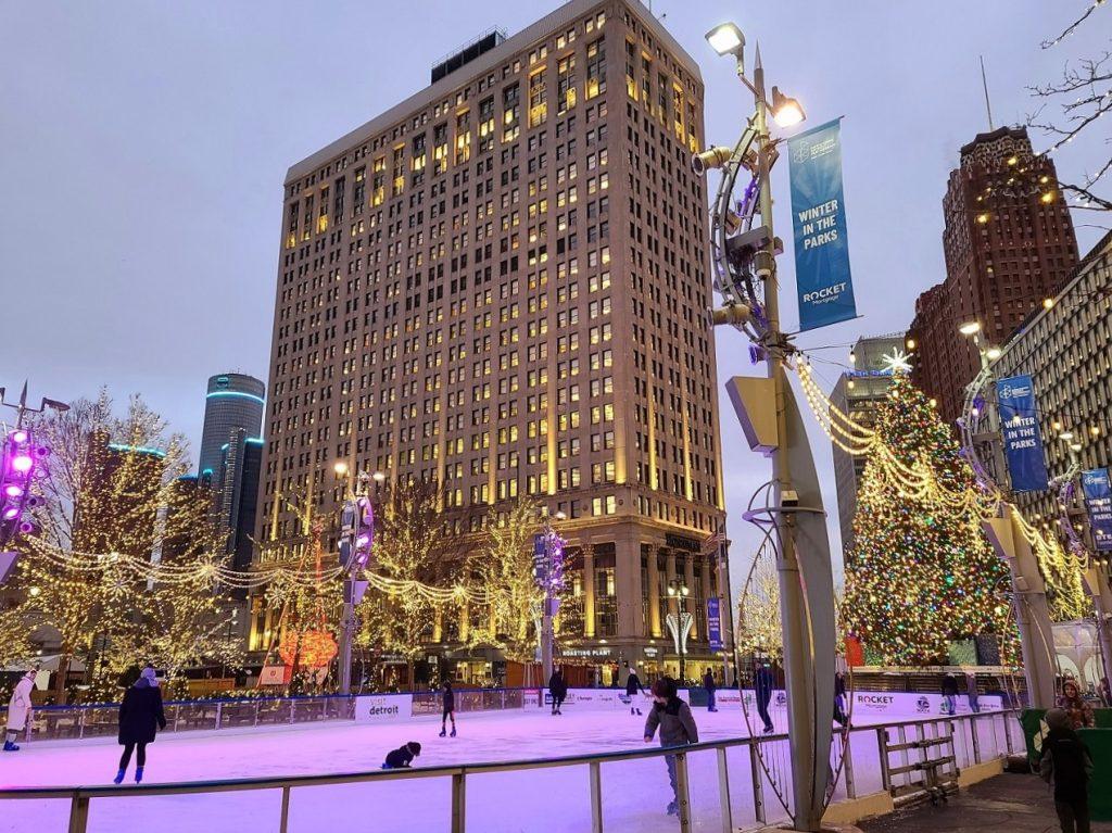 Campus Martius and Bedrock's First National Building in downtown Detroit.