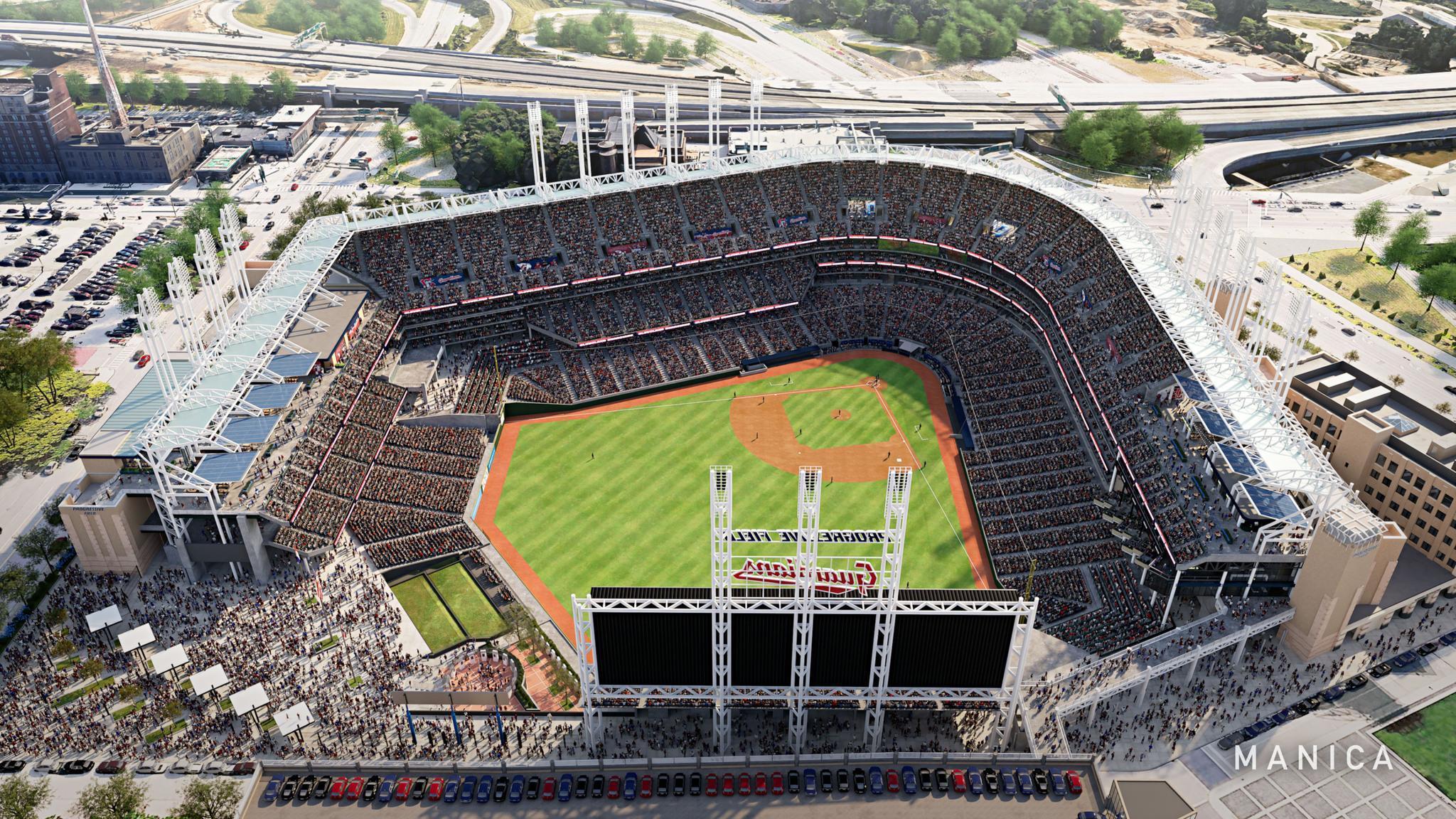 HD wallpaper: Progressive Field stadium, cleveland, ohio, downtown