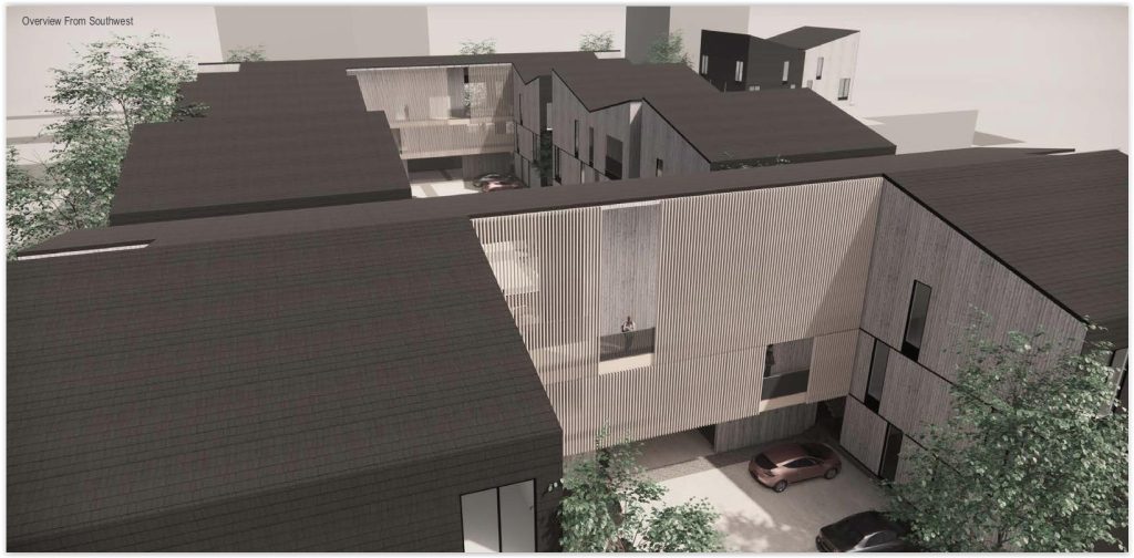 Looking north from the south end of the development